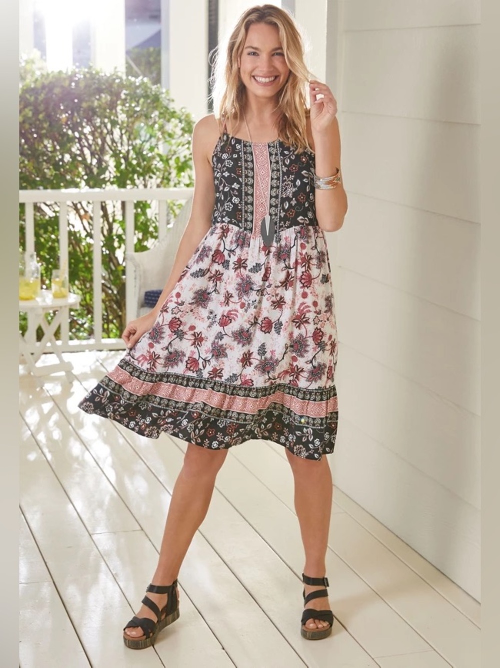 Maurice’s Floral High Neck Swing Dress | Size Small